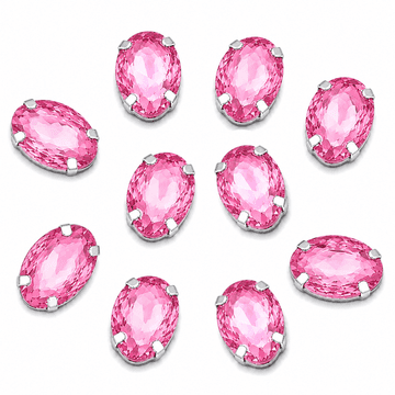 Hot Pink Oval, EIMASS® 3511 Sew or Glue on Single Stone Setting Crystals
