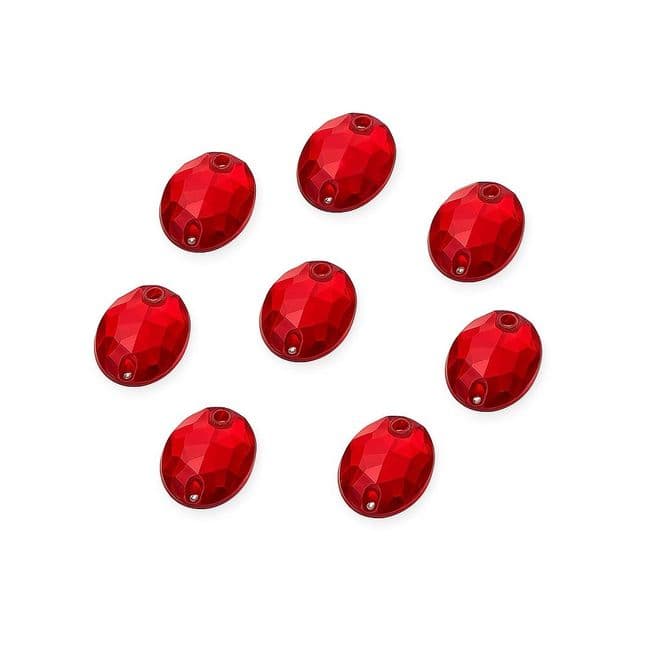 Hot Pink Oval Shape, EIMASS Resin Crystals, Sew or Glue on Flat Back Rhinestones