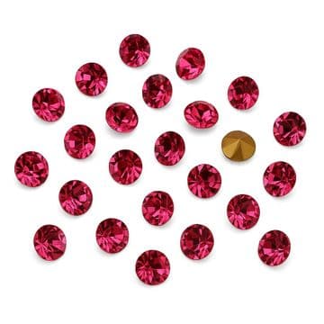 Hot Pink Point Back Crystals, EIMASS® World Class Foiled Chatons
