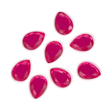 Hot Pink Rose Teardrop . EIMASS® Acrylic Flat Back Rhinestones