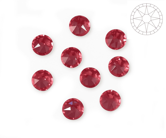 Hot Pink Star Cut, EIMASS® 8898 Exquisite Hot Fix Flat Back Crystals, Global Brand