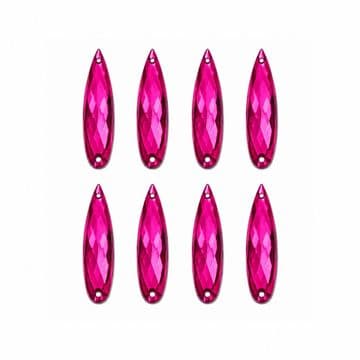 Hot Pink Teardrop, EIMASS® Acrylic Flat Back Sew Or Glue On Rhinestones