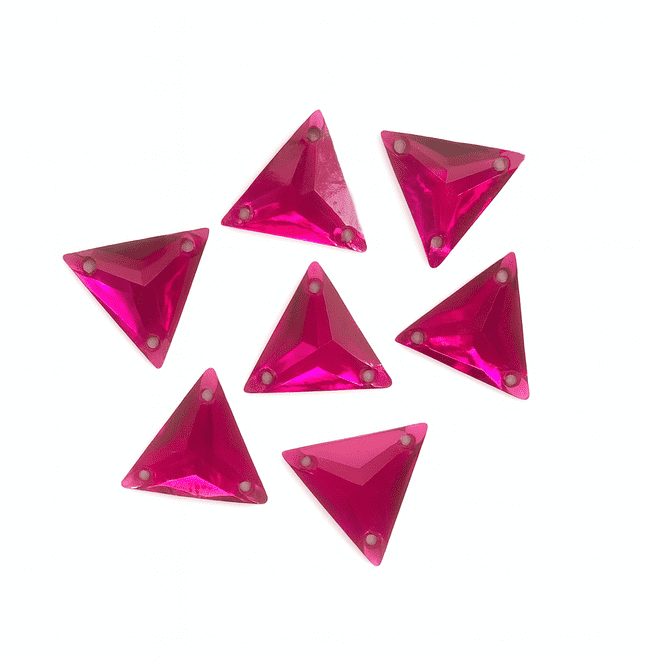 Hot Pink Triangle, EIMASS® Resin Crystals, Sew on Glue on Stones