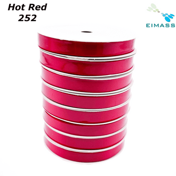 Hot Red (252) Premium Double Sided EIMASS® Satin Ribbons 6mm 10mm 15mm 20mm 25mm 38mm