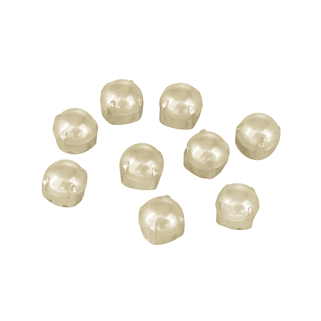 Ivory Pearl in Silver Setting Rose Montees, EIMASS® 3555 Range Single Claw Crystals