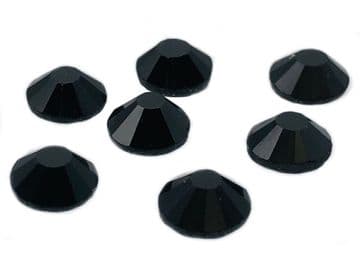 Jet Black, EIMASS® 7767 Range Flat Back Hot Fix Glass Crystals - Small Packs