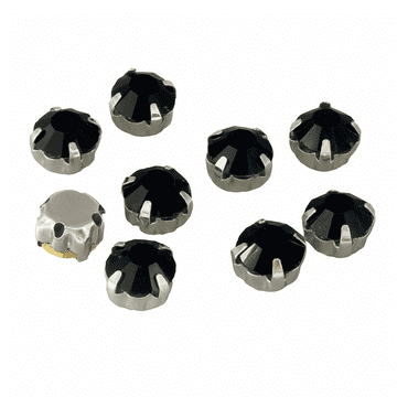 Jet Black in Silver Setting Rose Montees, EIMASS® 3555 Range Single Claw Crystals