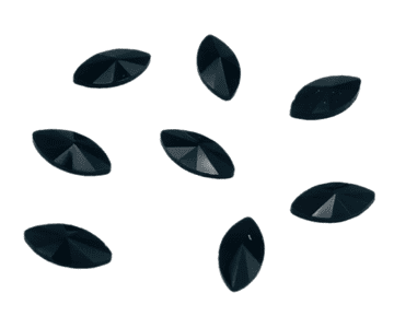 Jet Black Navette Horse Eye (4x8mm), (5x10mm),EIMASS® 8830 Tiny Glass Crystals - Nail Art