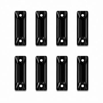 Jet Black Oblong Shape, EIMASS® Resin Sew on Glue on Crystals
