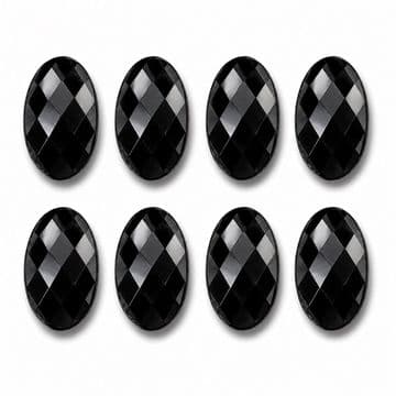 Jet Black Oval, EIMASS® Acrylic Flat Back Rhinestones