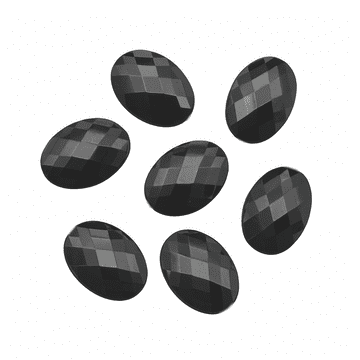 Jet Black Oval, EIMASS® Acrylic Flat Back Rhinestones