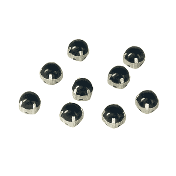 Jet Black Pearl Rose Montees, EIMASS® 3555 Range Single Stone Silver Setting Pearls