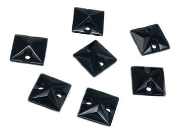 Jet Black Square Shape, EIMASS® Resin Sew on Glue on Crystals
