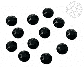 Jet Black Star Cut, EIMASS® 8898 Exquisite Hot Fix Flat Back Crystals, Global Brand