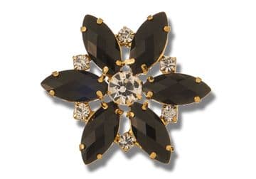 Jet Black Style 8730 EIMASS® Sew or Glue on Jewelled Applique for Wedding Dress, Costumes