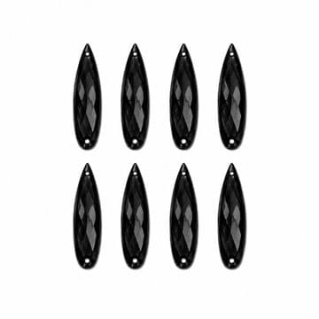 Jet Black Teardrop, EIMASS® Acrylic Flat Back Sew Or Glue On Rhinestones