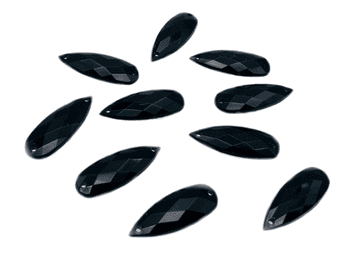 Jet Black Teardrop, EIMASS® Acrylic Flat Back Sew Or Glue On Rhinestones