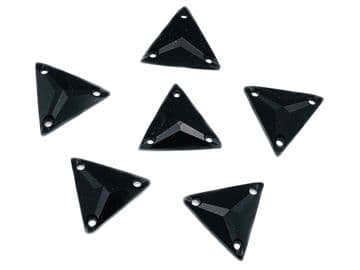 Jet Black Triangle, EIMASS® Resin Crystals, Sew on Glue on Stones