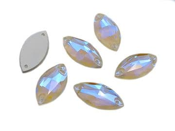 Jonquil AB Neon Navette Horse Eye - EIMASS® 8868 Exquisite Range Sew or Glue on Flat Back Crystals