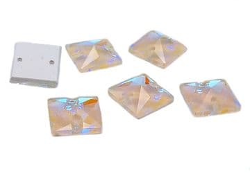 Jonquil AB Neon Square, EIMASS® 8868 Exquisite Range Sew on Glue on Flat Back Crystals