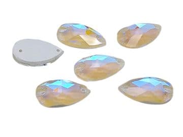 Jonquil AB Neon Teardrop, EIMASS® 8868 Exquisite Range Sew on Glue on Flat Back Crystals