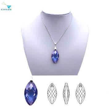 Light Amethyst Navette Horse Eye Pendant - EIMASS® Elements Zircon Gifts