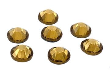 Light Colorado Topaz, EIMASS® 7767 Range Flat Back Hot Fix Glass Crystals - Small Packs