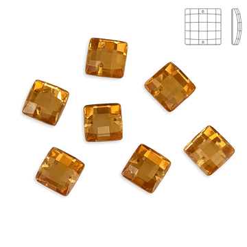 Light Gold Chessboard style Square, EIMASS Resin Crystals, Sew or Glue on Flat Back Rhinestones