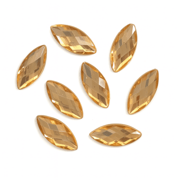 Light Gold, EIMASS® Acrylic Navette Horse Eye Shaped Rhinestones