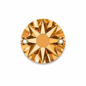 Light Gold, EIMASS® Resin Round Sew Or Glue On Crystals, Flat Back Rhinestones