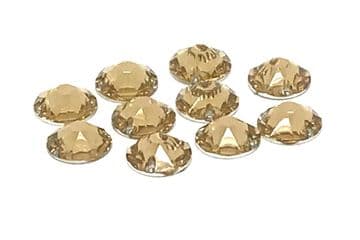Light Gold, EIMASS® Resin Round Sew Or Glue On Crystals, Flat Back Rhinestones