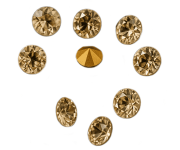 Light Gold Foiled Chatons, EIMASS® Point Back Crystals