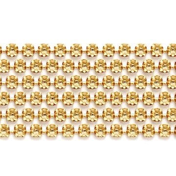 Light Gold in Gold Chain, EIMASS® Grade A World Class Rhinestone Cup Chain Trimming Wholesale