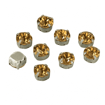 Light Gold in Silver Setting Rose Montees, EIMASS® 3555 Range Single Claw Crystals