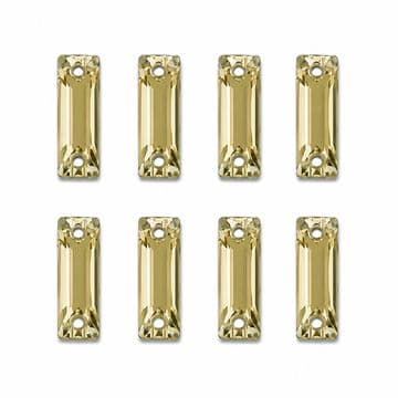 Light Gold Oblong Shape, EIMASS® Resin Sew on Glue on Crystals