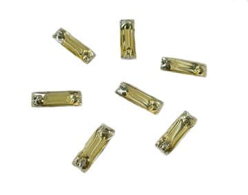 Light Gold Oblong Shape, EIMASS® Resin Sew on Glue on Crystals