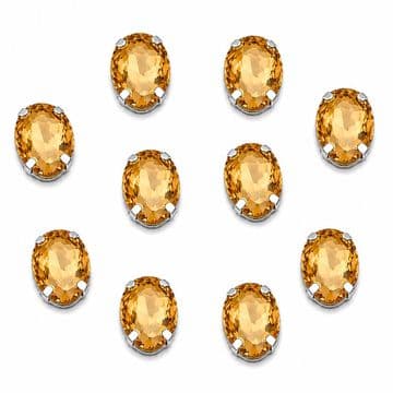Light Gold Oval, EIMASS® 3511 Sew or Glue on Single Stone Setting Crystals