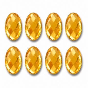 Light Gold Oval, EIMASS® Acrylic Flat Back Rhinestones
