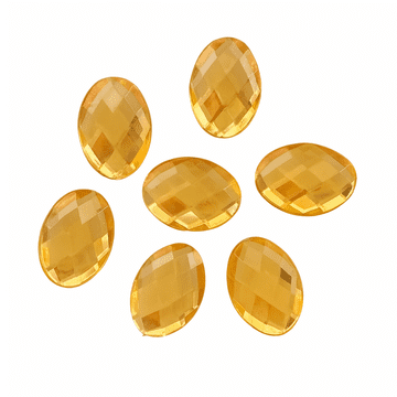 Light Gold Oval, EIMASS® Acrylic Flat Back Rhinestones