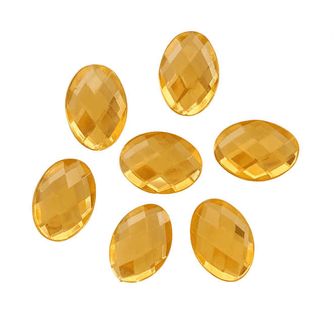 Light Gold Oval, EIMASS® Acrylic Flat Back Rhinestones