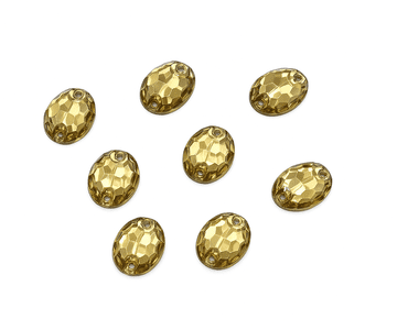 Light Gold Oval Shape, EIMASS Resin Crystals, Sew or Glue on Flat Back Rhinestones
