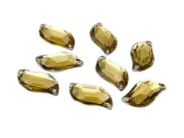 Light Gold Random Shape, EIMASS Resin Crystals, Sew or Glue on Flat Back Rhinestones