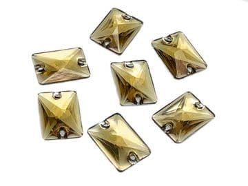 Light Gold Rectangle Shape, EIMASS® Resin Sew on Glue on Crystals