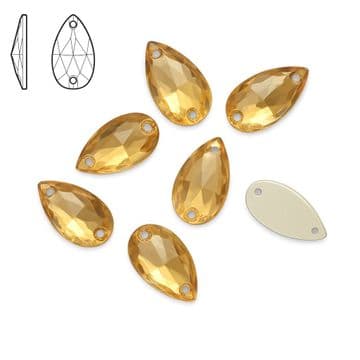 Light Gold Teardrop, EIMASS® 8868 Exquisite Range Sew on Glue on Flat Back Crystals