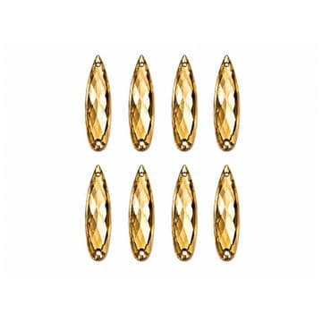 Light Gold Teardrop, EIMASS® Acrylic Flat Back Sew Or Glue On Rhinestones