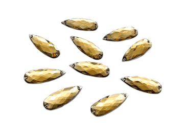 Light Gold Teardrop, EIMASS® Acrylic Flat Back Sew Or Glue On Rhinestones