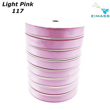 Light Pink (117) Premium Double Sided EIMASS® Satin Ribbons 6mm 10mm 15mm 20mm 25mm 38mm