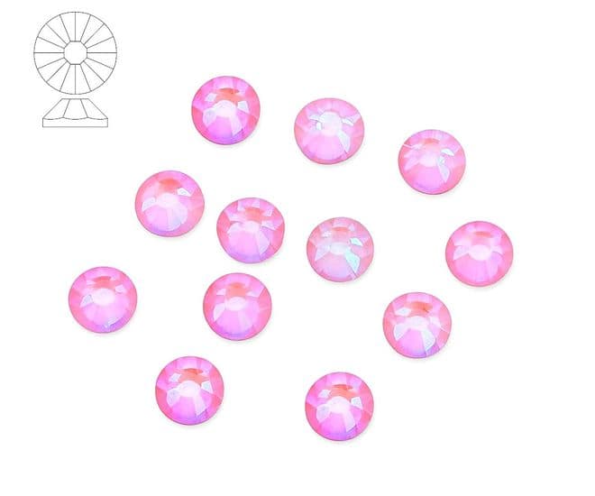 Light Pink AB Neon Crystals, EIMASS® 7787 Grade A Flat-Back Non-Hot Fix Glass Rhinestones