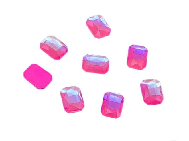 Light Pink AB Neon Rectangle 6x10mm, EIMASS® 8830 Tiny Glass Crystals - Nail Art Size 6x10mm
