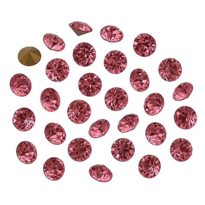 Light Pink Foiled Chatons, EIMASS® World Class Point Back Crystals